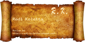 Redl Koletta névjegykártya